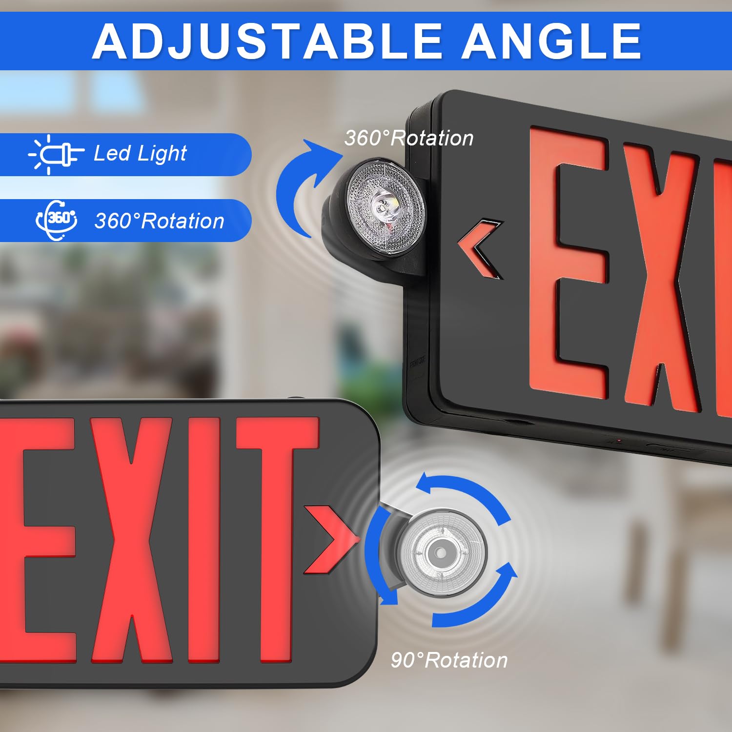 Emergency Exit 4 Watt LED Emergency Illuminated Exit Sign Box - Self ...