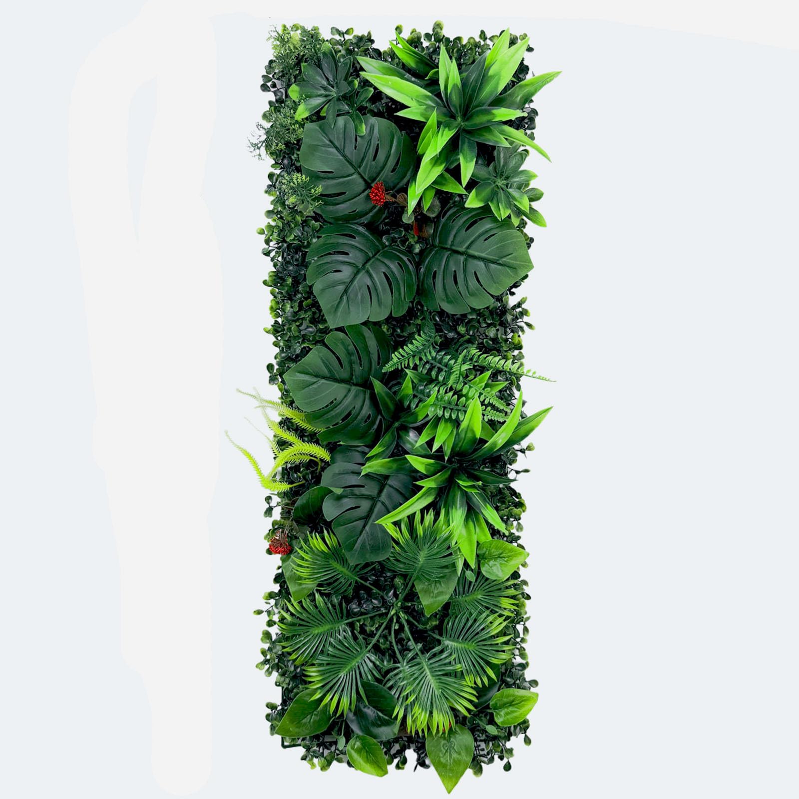 Agares D Artificial Green Wall Panel 25×75Cm, Lifelike Faux Plant Wall Ecor, Modular Fake Grass & Flower Wall For Backgroun Wall, Feature Wall, Wedding An Store Isplay (D)
