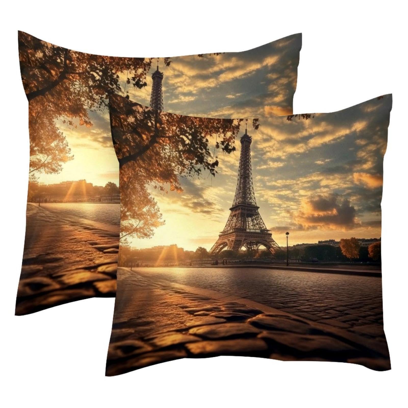 Fundas de almohada de París en terciopelo suave 50x50 decorativas para renovar el sofá de casa