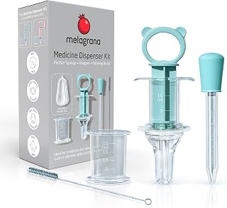 Baby Medicine Dispenser Kit by melagrana | Ideal for Liquid Medicine and Other Liquid Nutrients | 4-Piece Kit That Includes an Oral Feeding Syringe and Dropper | Designed for Both Babies & Toddlers