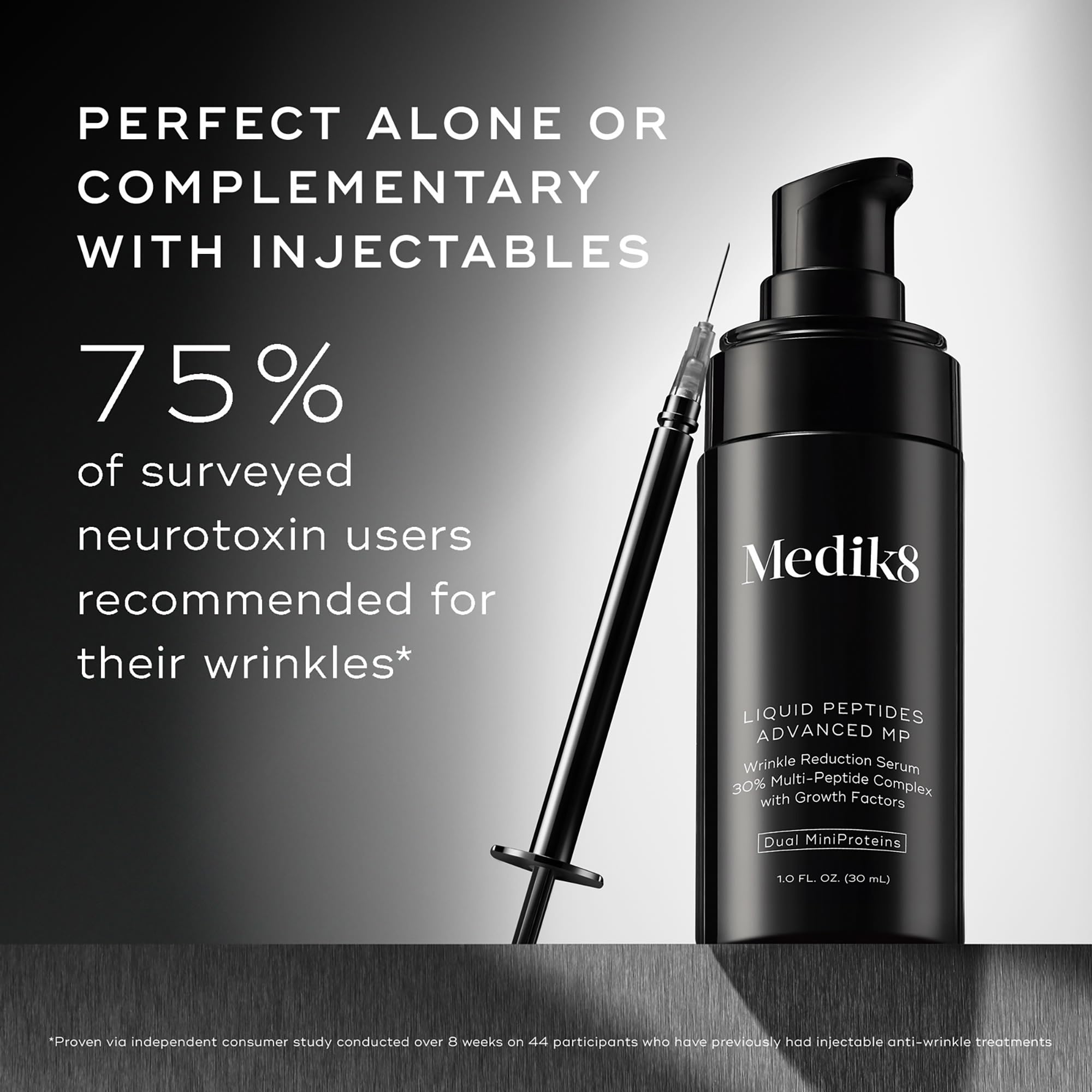 Medik8 Liquid Peptides Advanced MP - Peptide Serum - Face Serum for Wrinkle Reduction - Hydrating and Supports Collagen, Hyaluronic Acid - 1 oz.