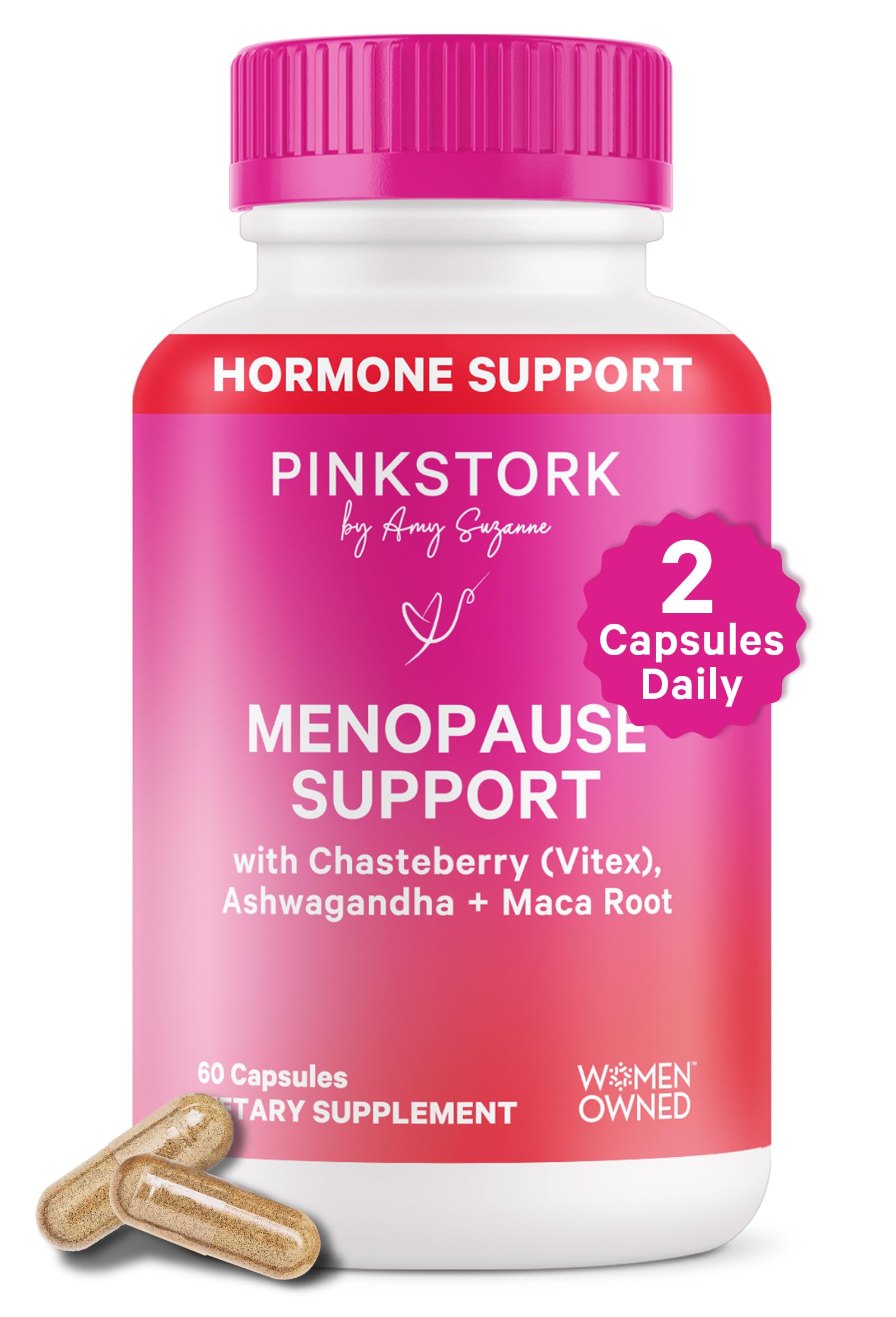 Menopause Support for Women - Hot Flash, Mood, Sleep, Weight, Cortisol & Hormonal Balance - Vegan, Estrogen-Free Perimenopause Relief - Ashwagandha, Maca - 60 Capsules