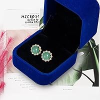 Vista 65 de Jade Earrings Studs,Green Jade Earrings for Women,925 Sterling Silver Earrings Studs for Sensitive Ears,Handmade Jade Earrings for Birthday