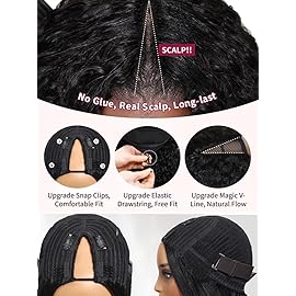 UNICE V Part Wigs Human Hair Body Wave Upgrade Glueless Human Hair VPart Clip in Drawstring Wig Human Hair No Glue No Sew-in Wear and go Beginner Friendly 150% Density 16 inch