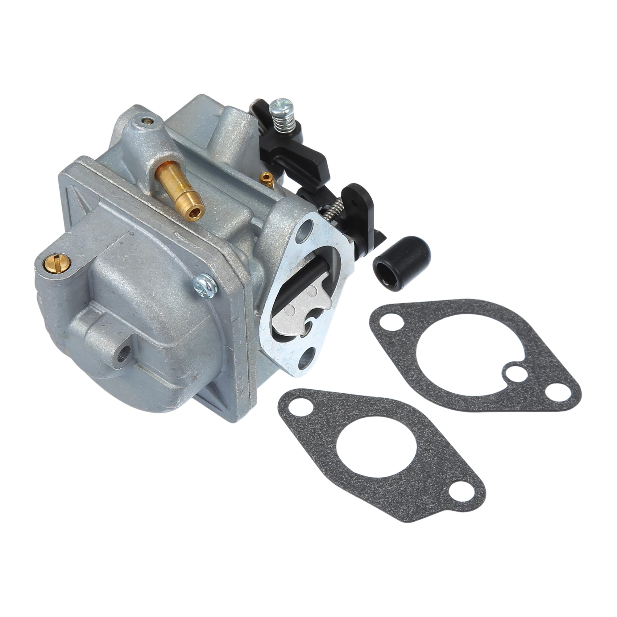 A ABSOPRO Barco Motor Carburador Kit Para Tohatsu 3.5-6Hp 1 Juego | Material Metal Y Plastico, Color Negro/Plateado, Tamano 9.3X7.1X6Cm, Para Mercury Hyfong 4T Mfs4-5 Nfs4-5, 1 Bujia, 2 Juntas