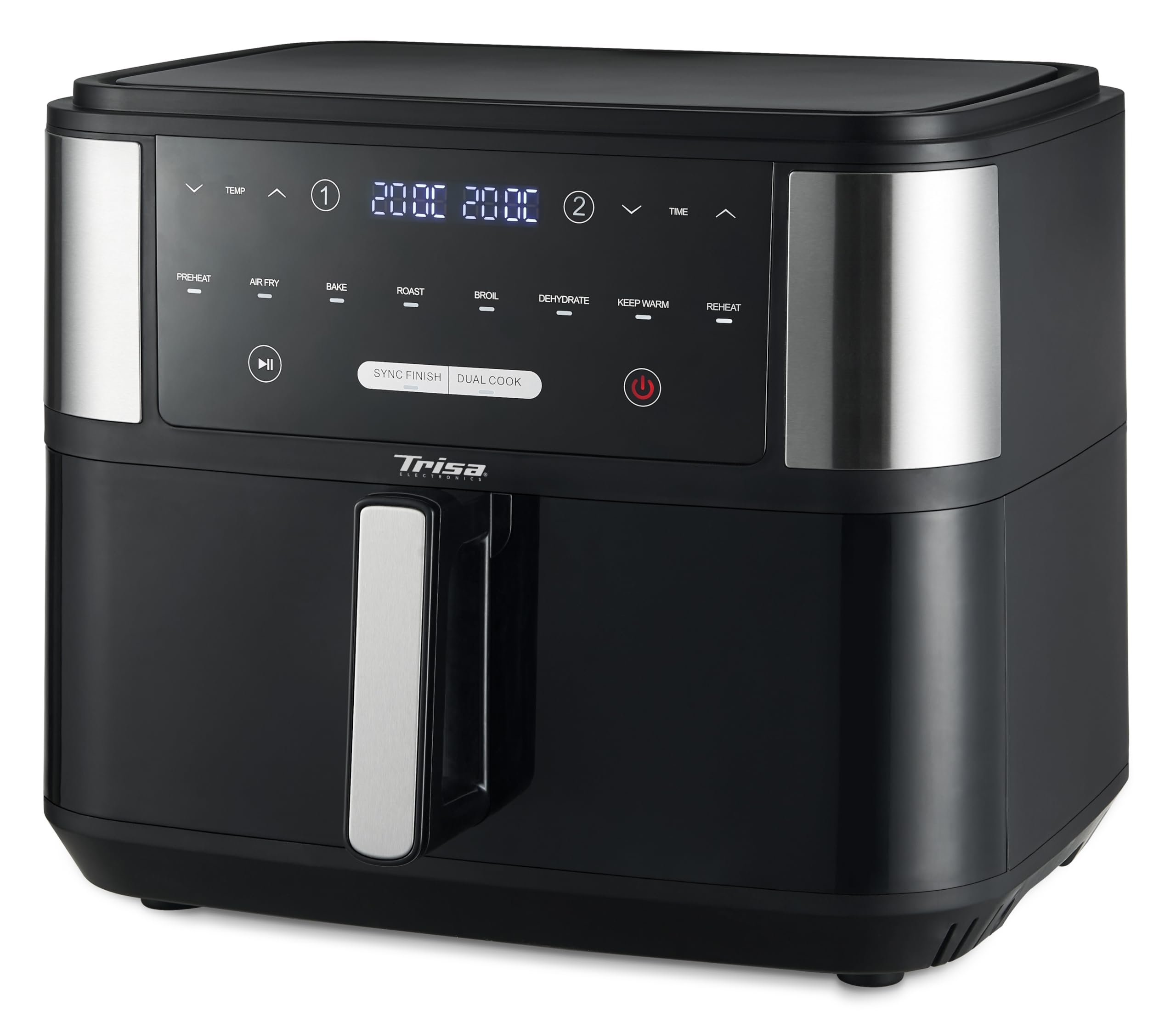 Trisa Crunchy Fry Pro Airfryer 10L, Heißluftfritteuse Doppelkammer