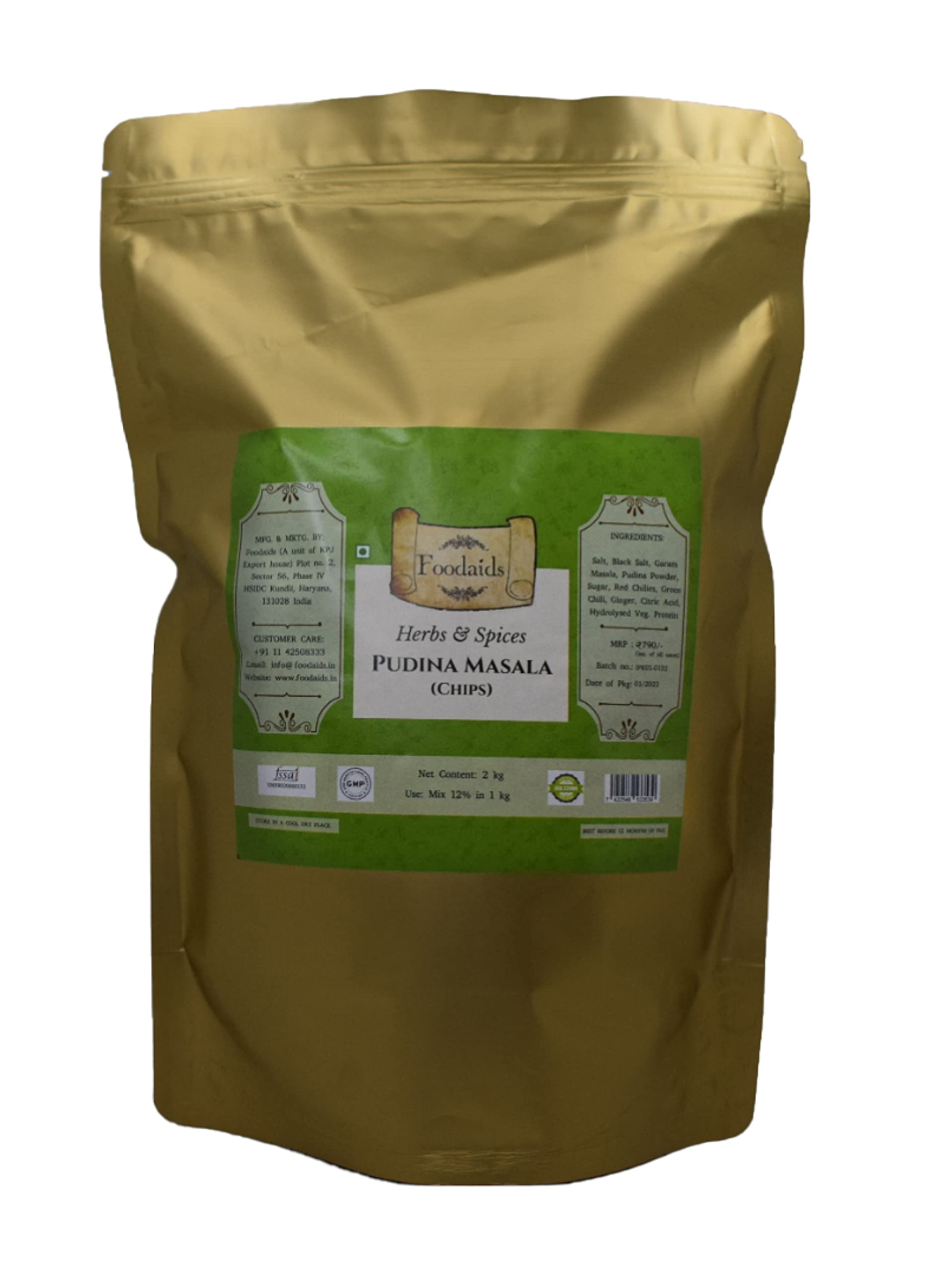 Foodaids Pudina Powder for MAKHANA | CHIPS | POPCORN- 2 KG pack.Make your food flavourful and Aromatic | Mint seasoning powder. (B09PK9QXVV) Amazon Price History, Amazon Price Tracker