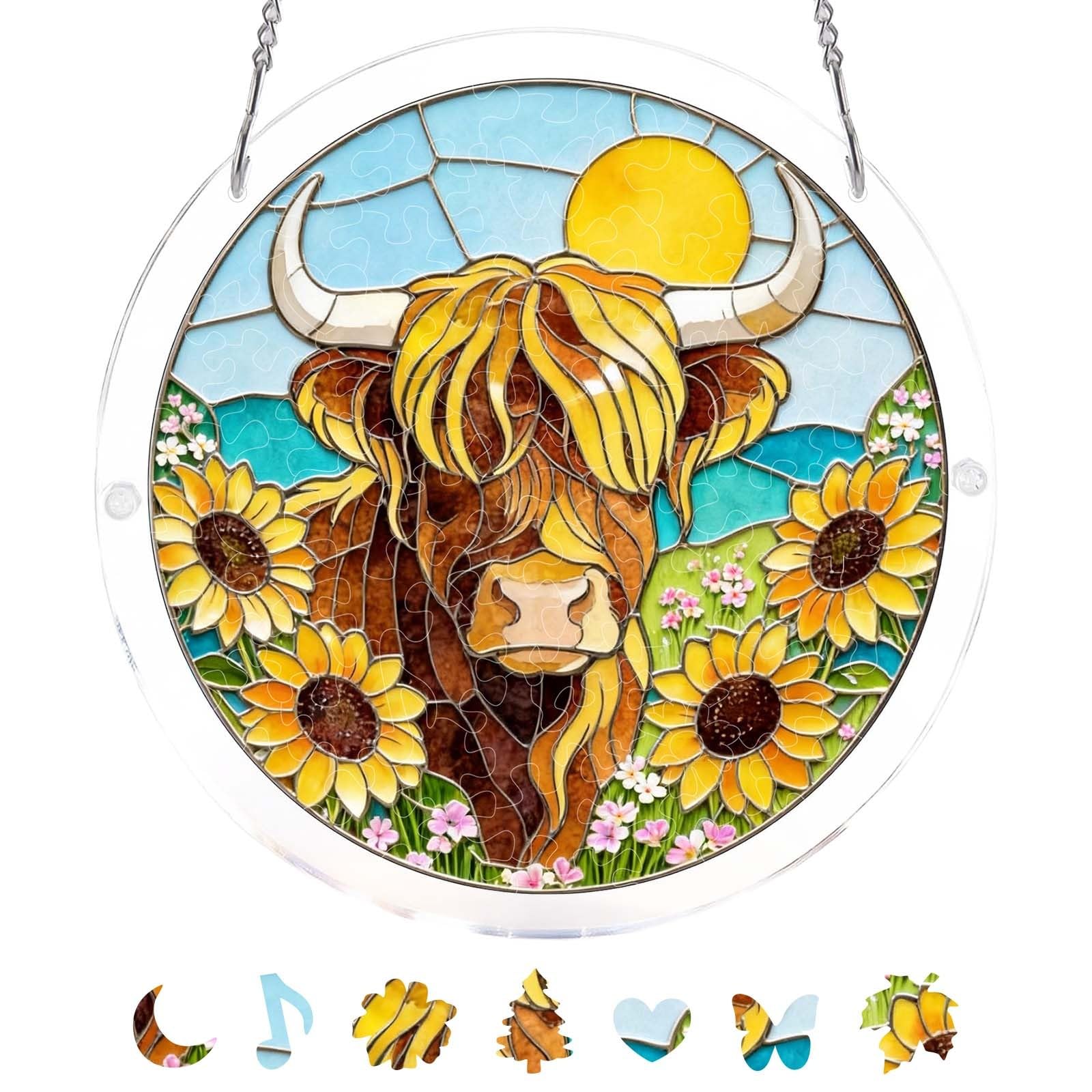 Sun Acrylic Catcher Puzzles, Tree of Radiant Glass Puzzle, Sun Acrylic Catcher Puzzles for Doors Garden, Mother's Day Christmas Birthday Gifts for Women Men (Color-1)