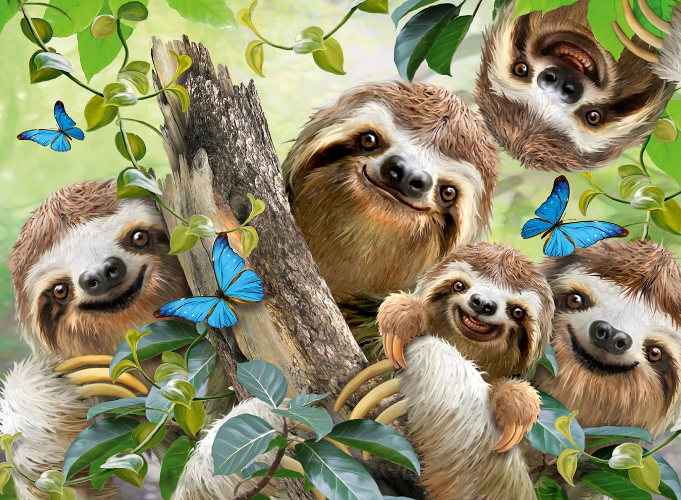 Ravensburger 12000203 - Sloth Selfie - 500 pieces jigsaw puzzle – Puzzle for adults and kids age 12 years up, animal puzzle