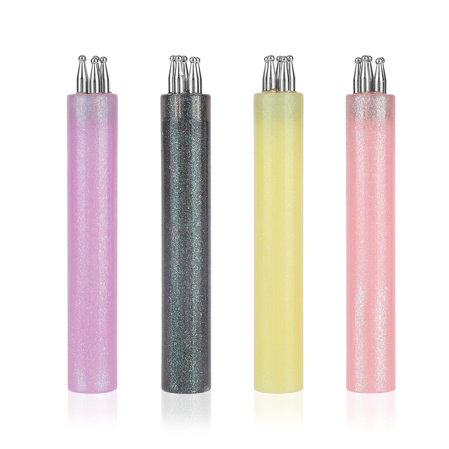 XIHIRCD 4pcs 5 Petal Flower Nail Dotting Pen, Flower Nail Design Tools