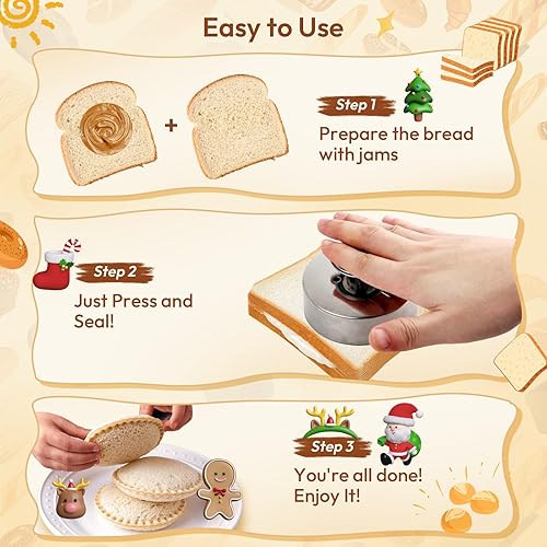 Miniatura 6 de Sandwich Cutter, Sandwich Cutter and Sealer, Sandwich Maker, Peanut Butter and Jelly Sandwiches Tool/PBJ Cutter, Sandwich Maker for Kids, for