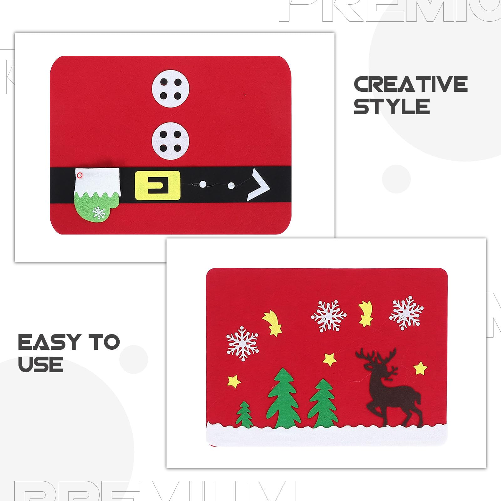 PRETYZOOM 4 Piezas Manteles Individuales para Navidad con Diseño Festivo para Mesa de Hogar y Hotel para Decoración Navideña y Protección de Superficies