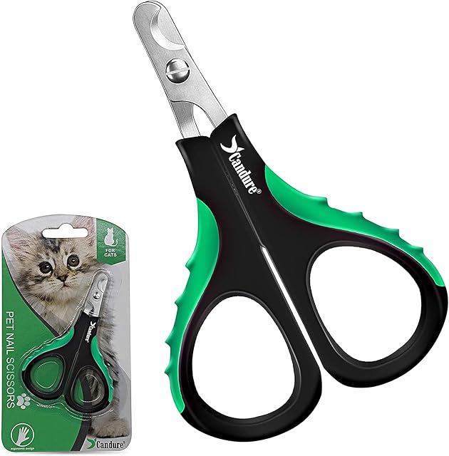 Candure Cat Nail Clipper Stainless Steel Cat Claw Trimmers for Rabbits, Guinea Pigs, Birds, Puppies, Kittens and Small Animals Pet Nail Clipper for Professional and Home Use