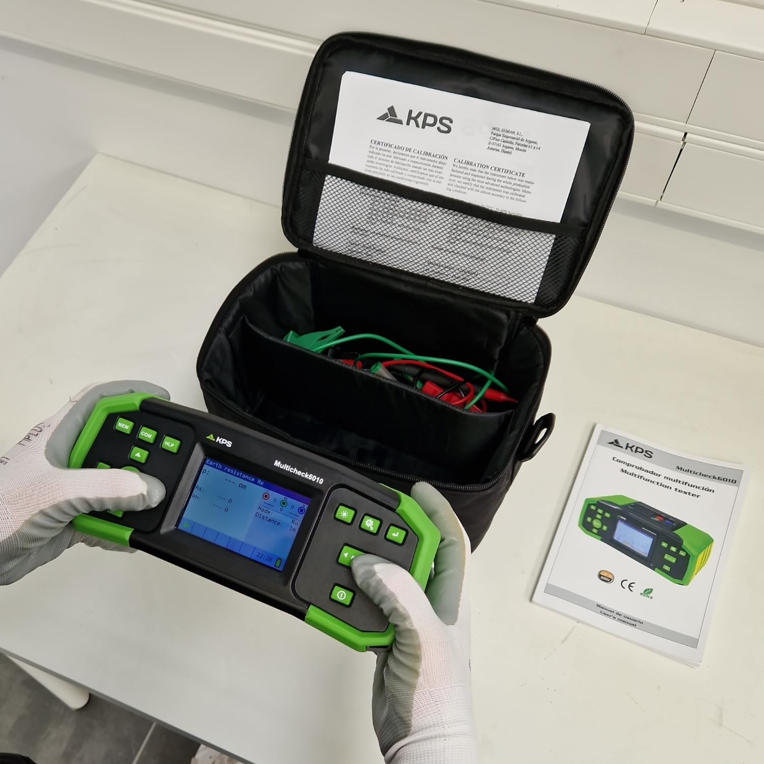 KPS-MULTICHECK6010 Multifunktionales Prüfgerät für elektrische Installationen TRMS - RCD, Schleifenimpedanz, Durchgang, Isolationswiderstand
