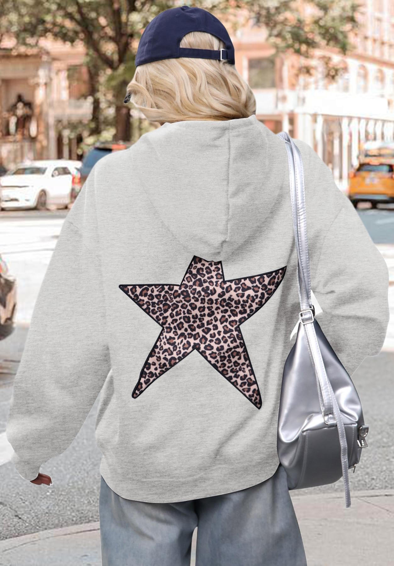 Felpa con cappuccio da donna leopardata con stampa ghepardo oversize con cappuccio casual a maniche lunghe in pile felpe con tasca