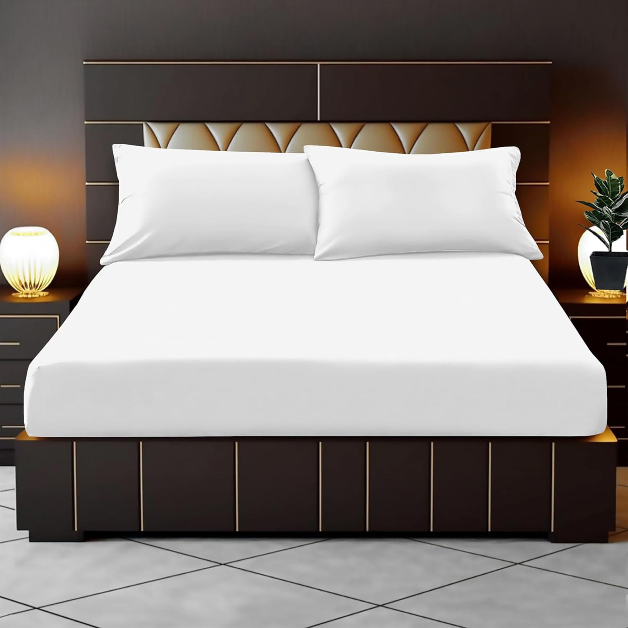 Reliancebedding White Single Fitted Sheet 35Cm Deep Pocket 100% Egyptian Cotton 400Tc