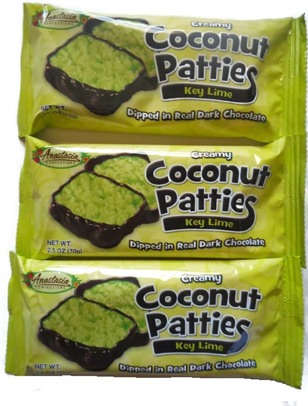 Anastasia Confections Creamy Coconut Patties Dipped In Real Dark Chocolate Pack Of 3