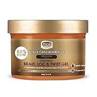 Vista 1 de African Pride – Gel milagroso de aceite negro de castor para trenzas, locs y trenzados con fijación extra - Gel para peinar el cabello con fijación