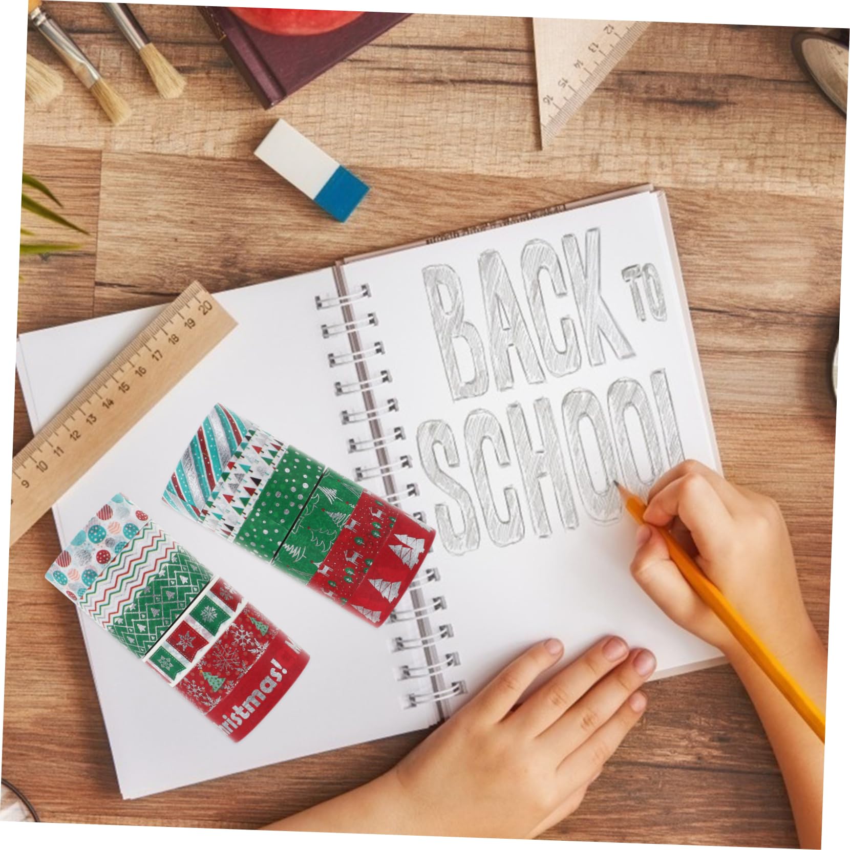 NUOBESTY 36pezzi Nastro Washi Decorativo Natalizio Oro Da Adesivo Per Scrapbooking e Pianificazione Decorazioni Creative Per Feste Di Natale e Regali