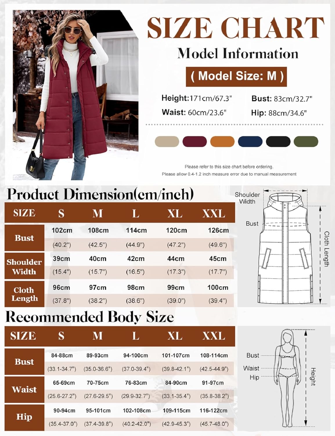 Long Puffer Vest Women With Hood Sleeveless Down Vest Warm Jacket Winter Coat With Pockets - Image 5