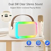 Vista 6 de Mini Máquina de Karaoke, Juguetes Divertidos para Navidad y Cumpleaños para Niños de 4 a 12 Años, Niñas, Niños, Adultos, Micrófono de Karaoke