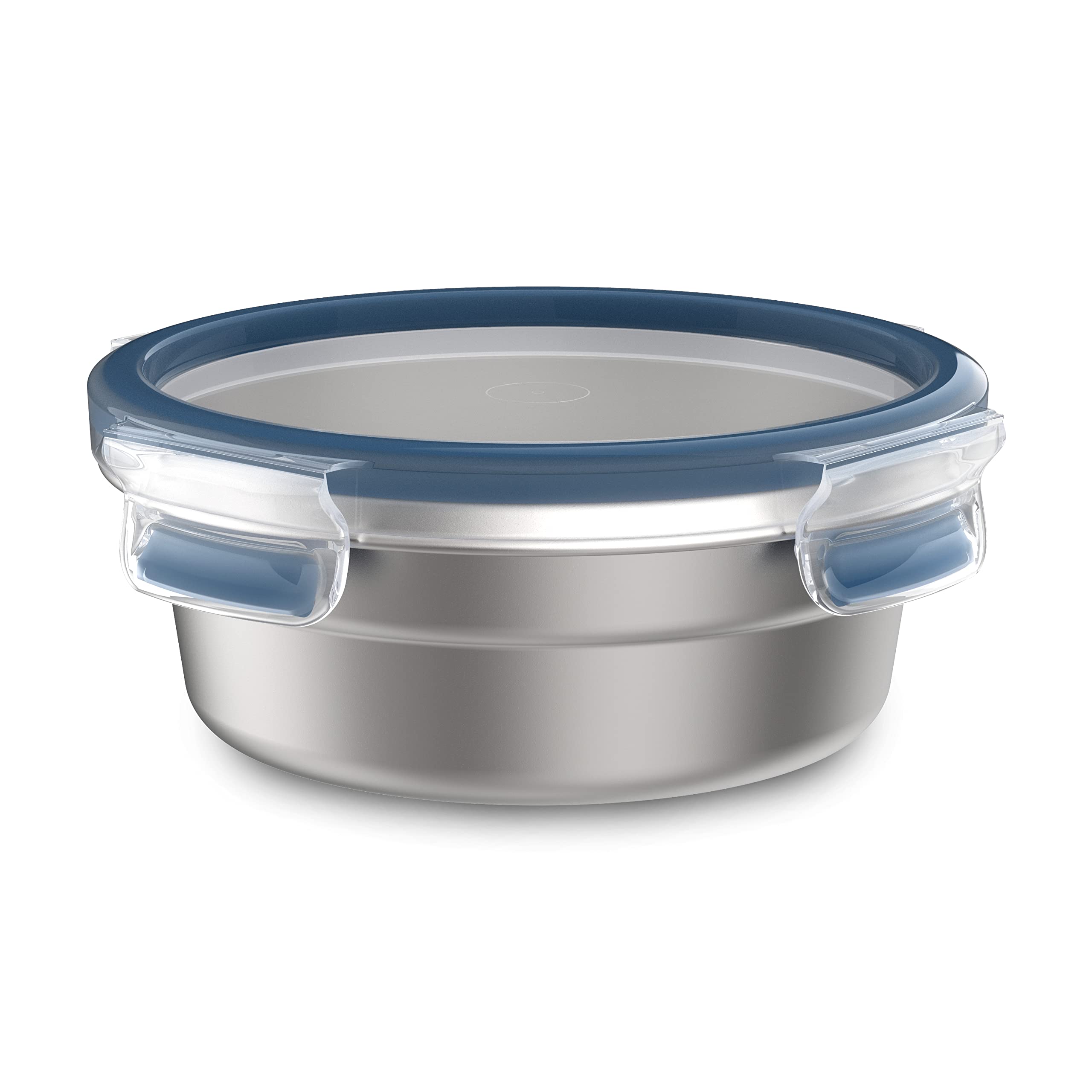 EMSA CLIP & CLOSE Stainless Steel rund 0,7 L, Edelstahl/Blau
