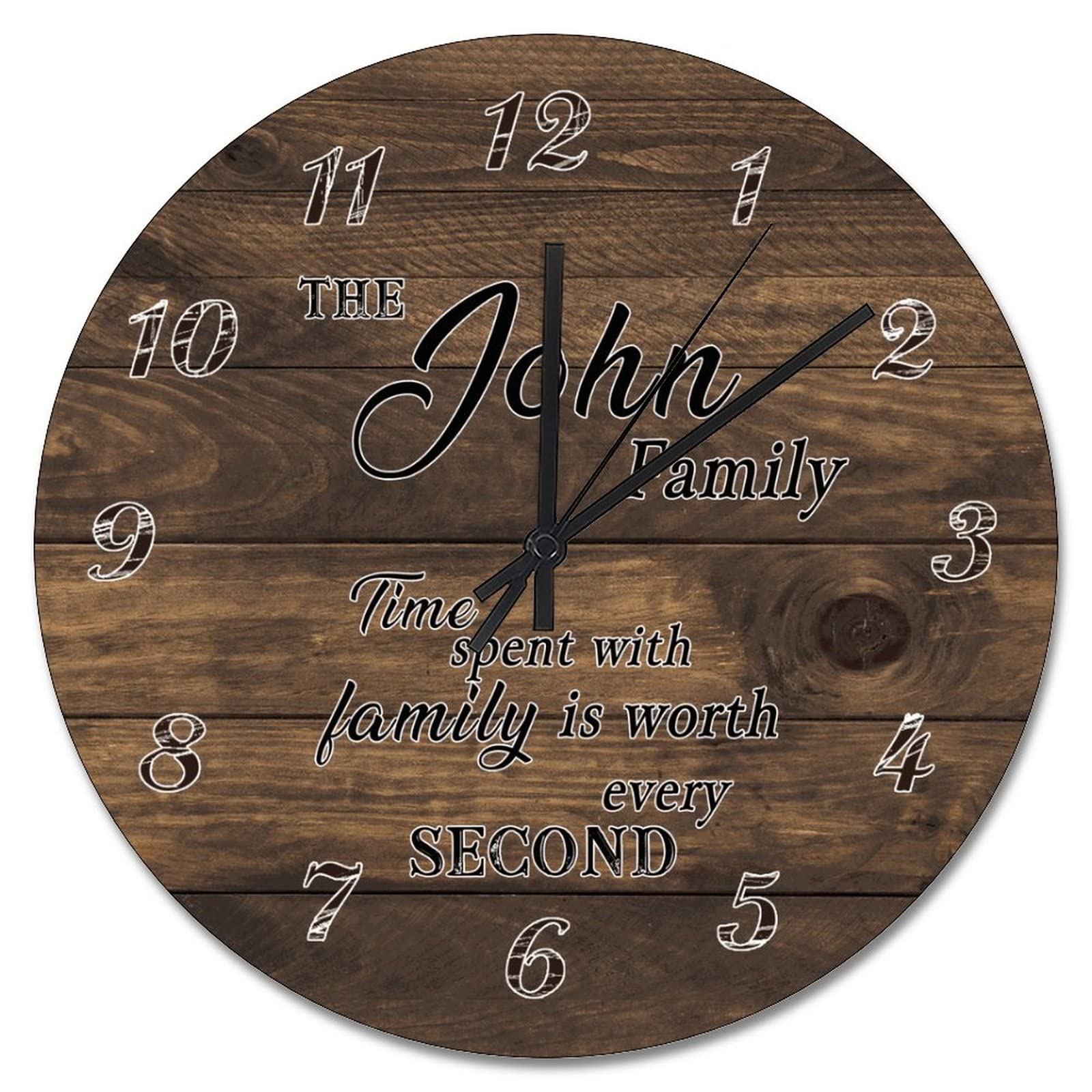 Horloge murale en bois vieilli marron 38,1 cm au design vintage intemporel