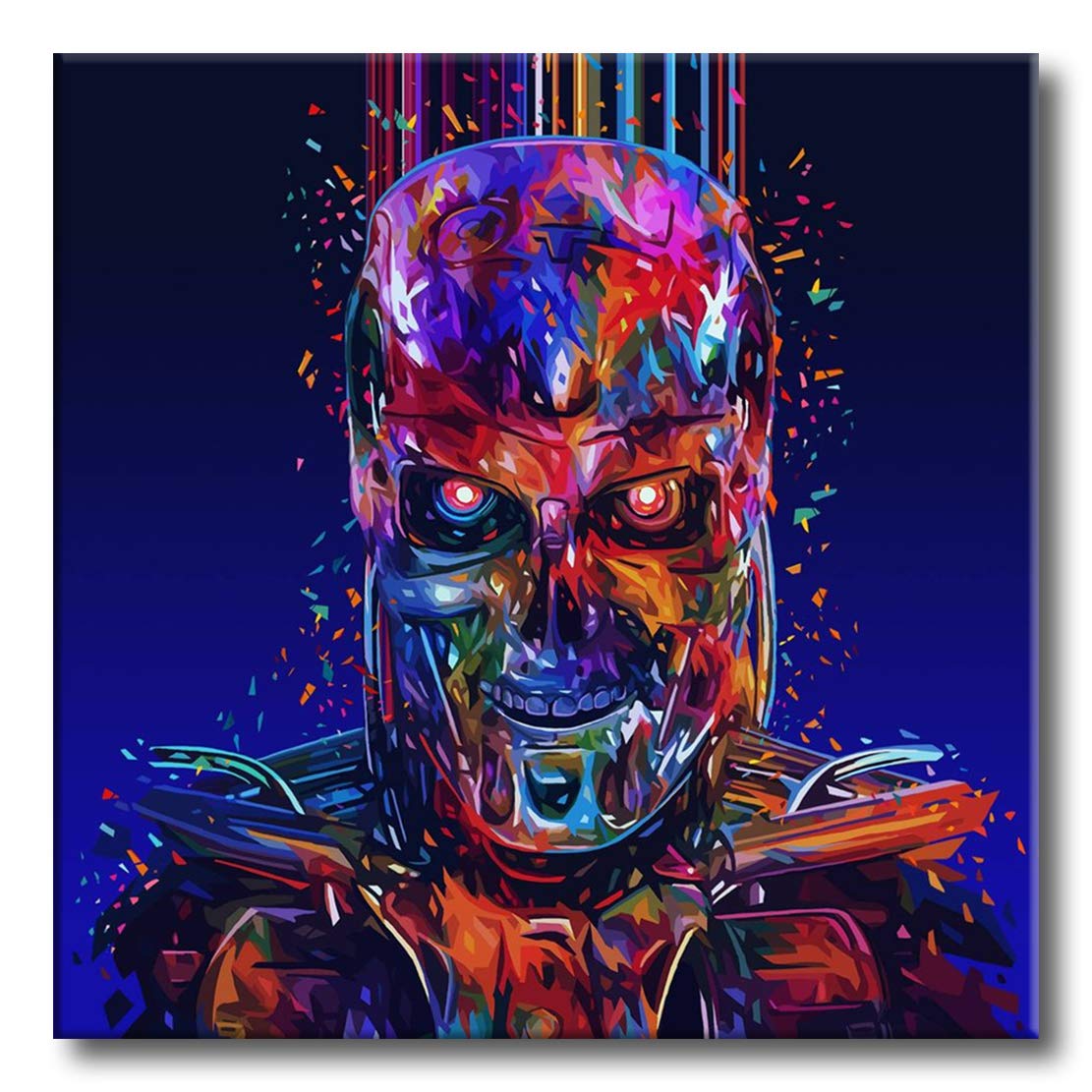 ShukqueenAdults Paint by Numbers Kit with Brushes, Pigment, Canvas, DIY Painting kit for Kid, Beginner, 16X20 Inch, Robot (Frameless)