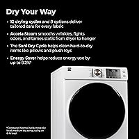 Vista 3 de Kenmore 8.0 cu. ft. Front Load Gas Dryer - Wrinkle Guard with Accela Steam to Reduce Static and Odors - Smart Sensor Drying - LED - White