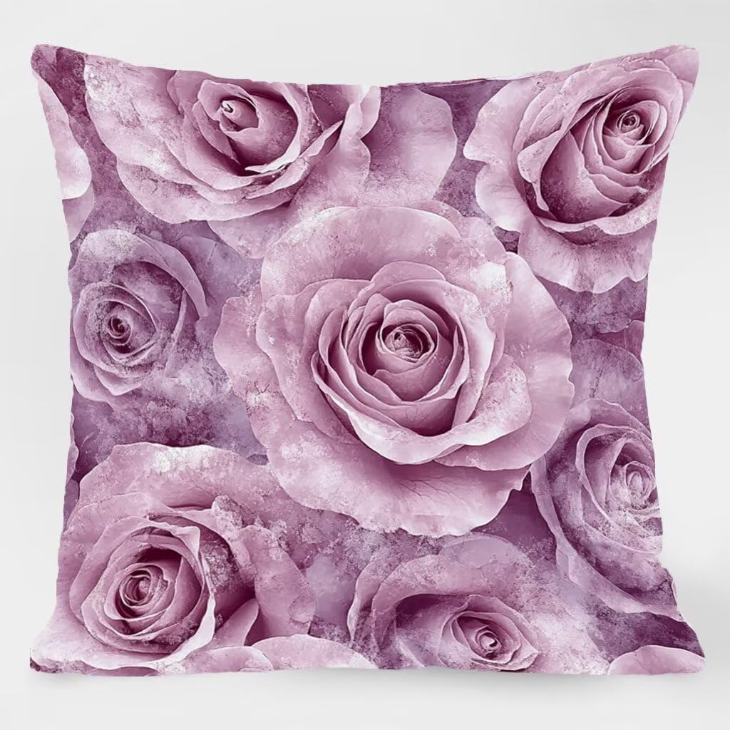 Poszewki na poduszki 61 x 61 cm, kwiatowe poduszki na zewnątrz wodoodporne kwadratowe poszewki na poduszki 4 sztuki, krajobraz dwustronny nadruk dekoracyjne poszewki na poduszki do dekoracji domu sofa