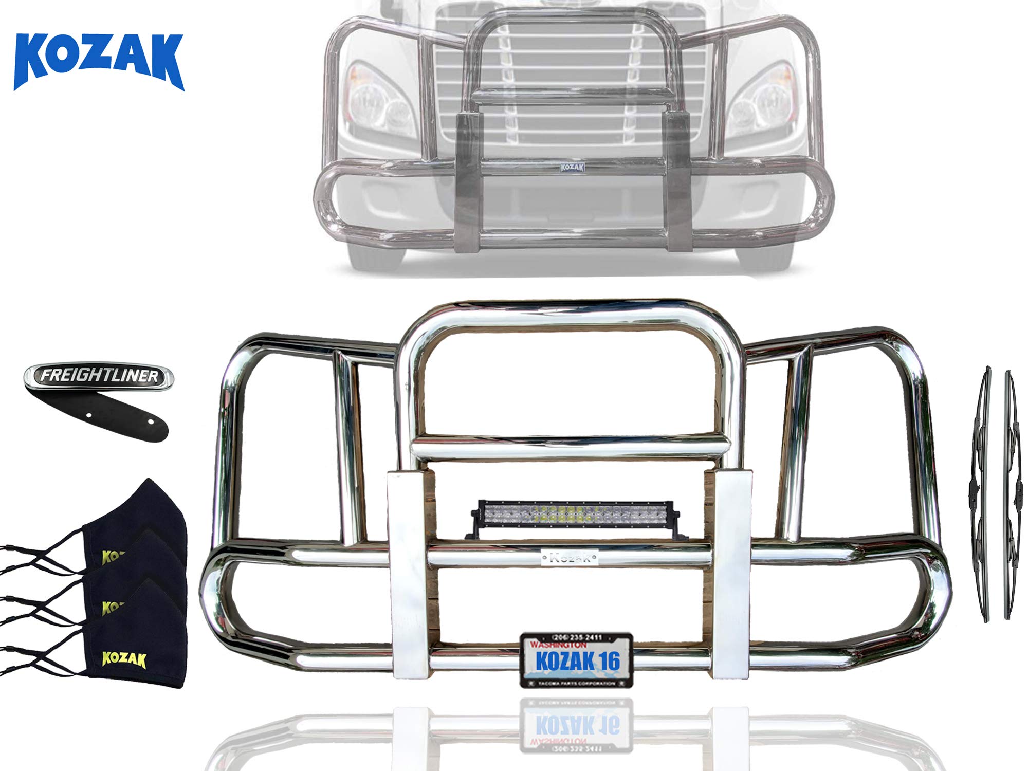 Buy Freightliner Cascadia Chrome Front Grille Deer Moose Brush Guard