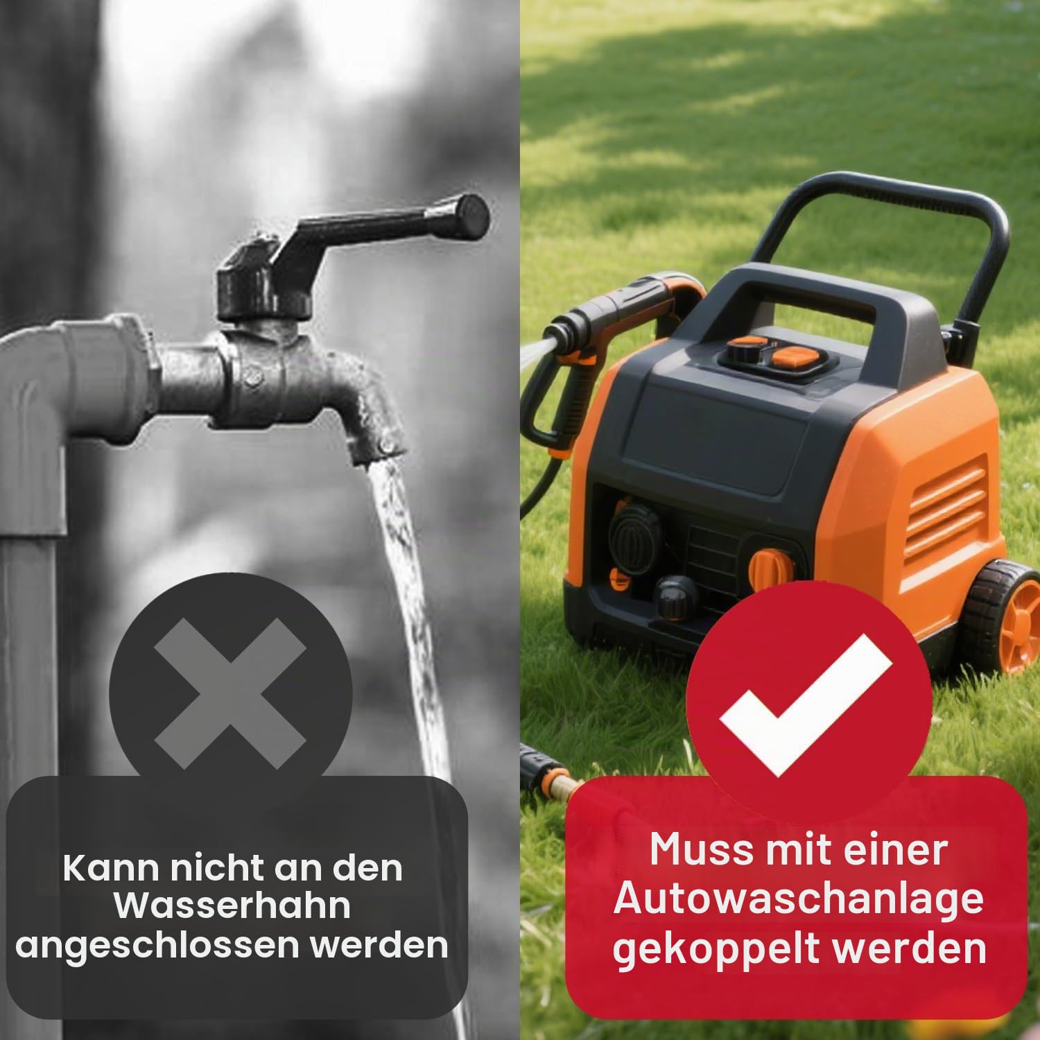 Hochdruckreiniger-Pistole mit Drehgelenk und 4 Düsen, 3600 PSI Hochdruck-Sprühpistole mit 3/8-Zoll-Schnellanschluss-Stecker, Schwenkpistole kompatibel mit Schaumkanone, Hochdruckreiniger-Zubehör