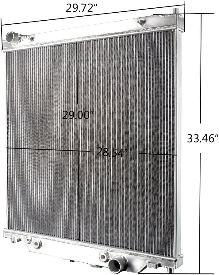 2 Row Core Aluminum Racing Radiator Stop Leak Compatible For FORD F250 F350 F450 6.0L Powerstroke 2003 2004 2005 2006 2007 AT/MT