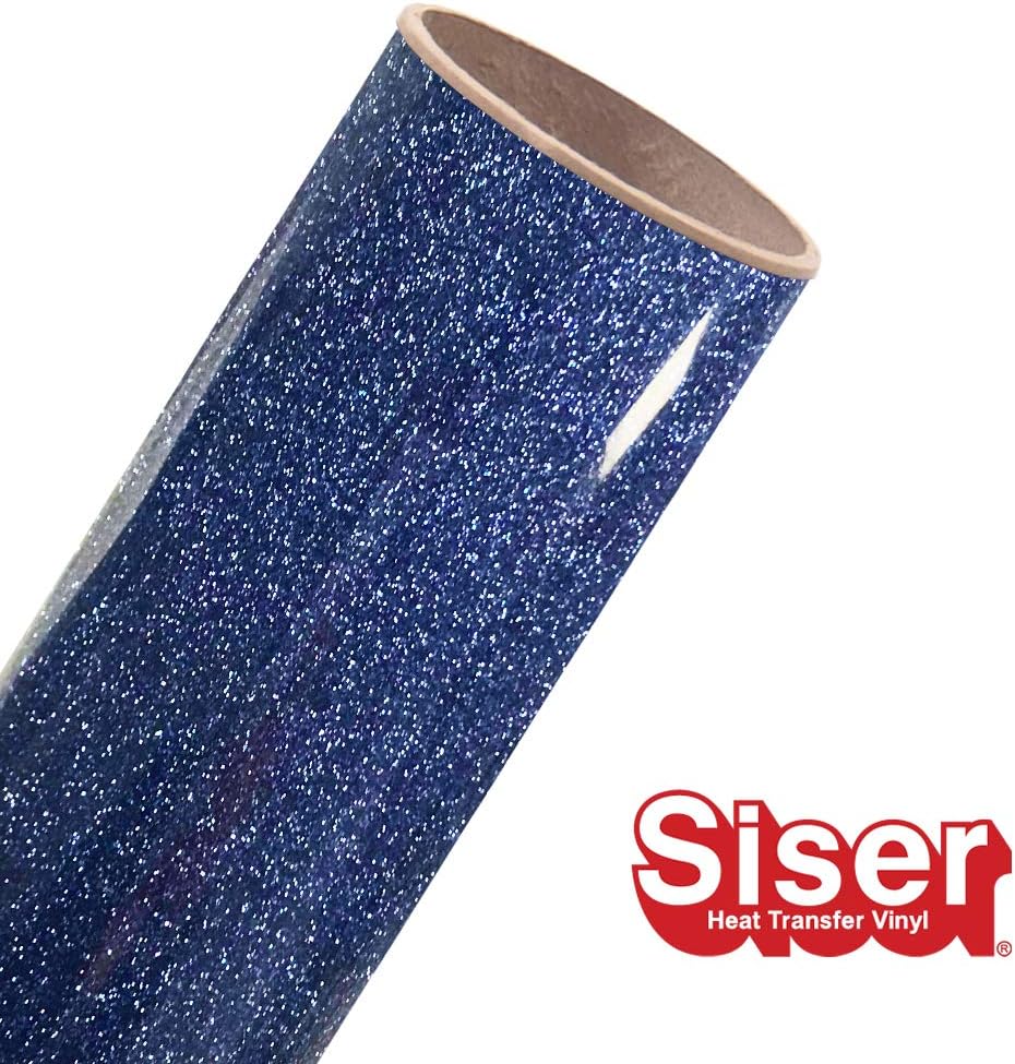 Siser Glitter HTV 11.8"x5yd Roll - Iron on Heat Transfer Vinyl (True Blue)