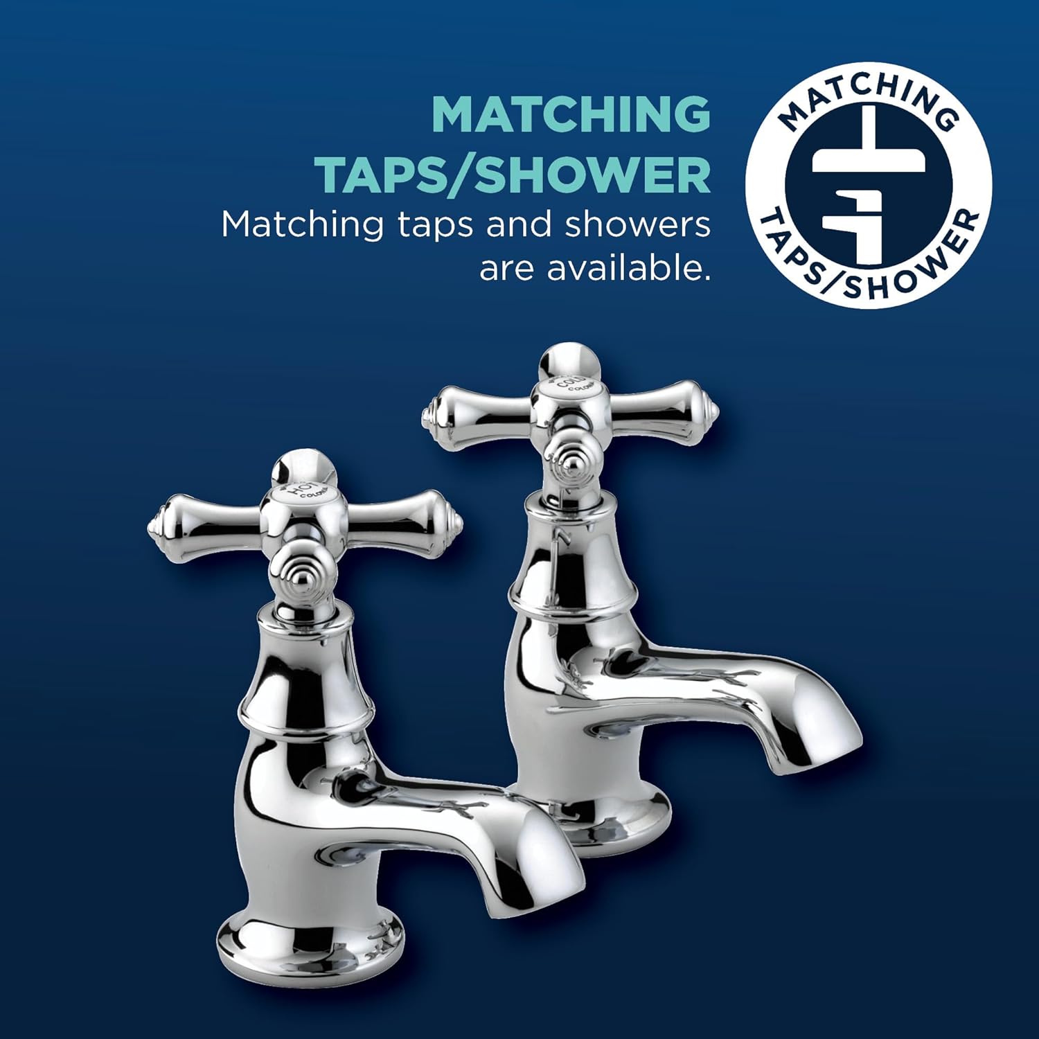 Bristan K 1/2 C Colonial Basin Taps - Chrome
