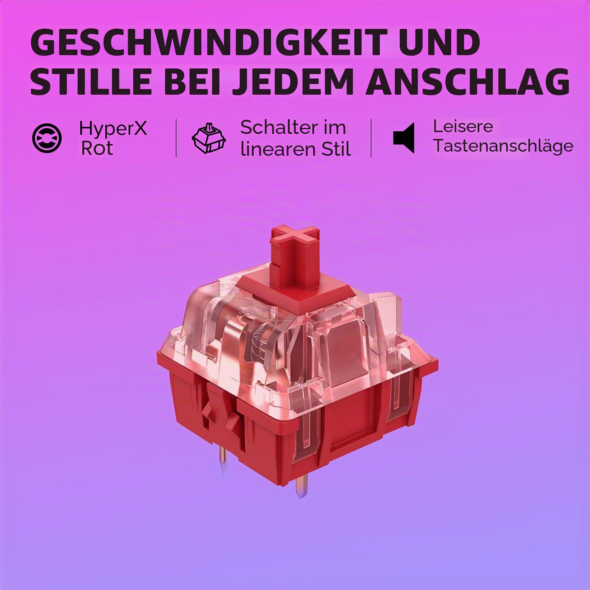 HyperX Alloy Origins 65, Mechanische Gaming-Tastatur, QWERTY amerikanisches Layout, 65-%-Formfaktor, HyperX Red Switch, PBT Double-Shot Keycaps, RGB-Beleuchtung, Abnehmbares USB-C-Kabel, Schwarz