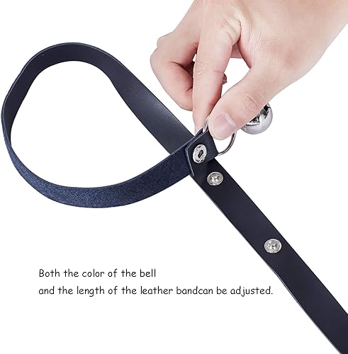 Miniatura 4 de Timbres de cuero para perro para perilla de puertaentrenamiento para ir al aire libre, ajuste de longitud, campana colgante de entrenamiento de