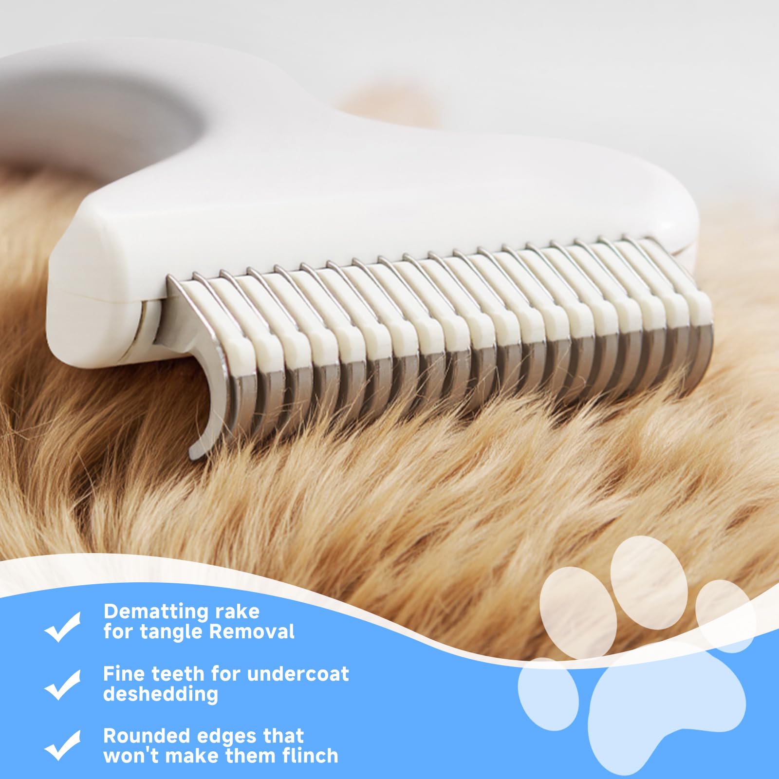 Pet Steam Brush for Dog & Cat - 3-in-1 Steam Grooming Slicker Brush & Undercoat Rake for Shedding - Self Cleaning Spray Comb with Mist for Long & Short Haired Pets - Includes Waterless Shampoo, Blue - image 5