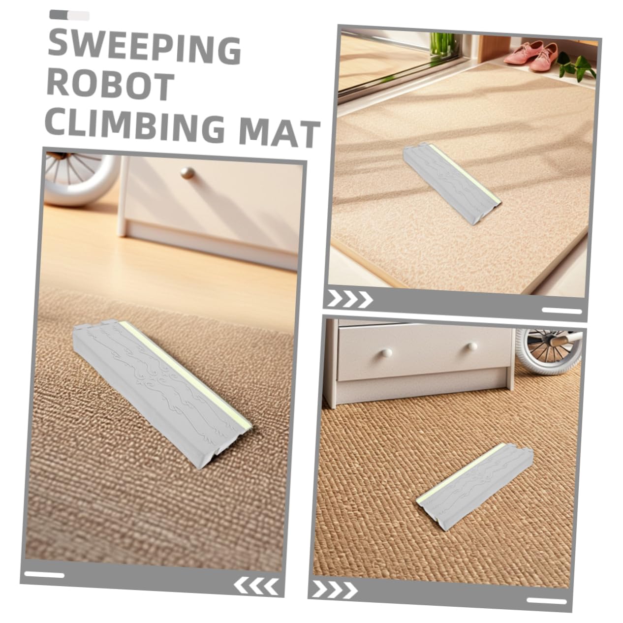 HAPINARY Wheelchair Ramp for Sweepers Robot Sweeper Step Door Threshold Ramp Easy Installation Nighttime Cleaning Aid