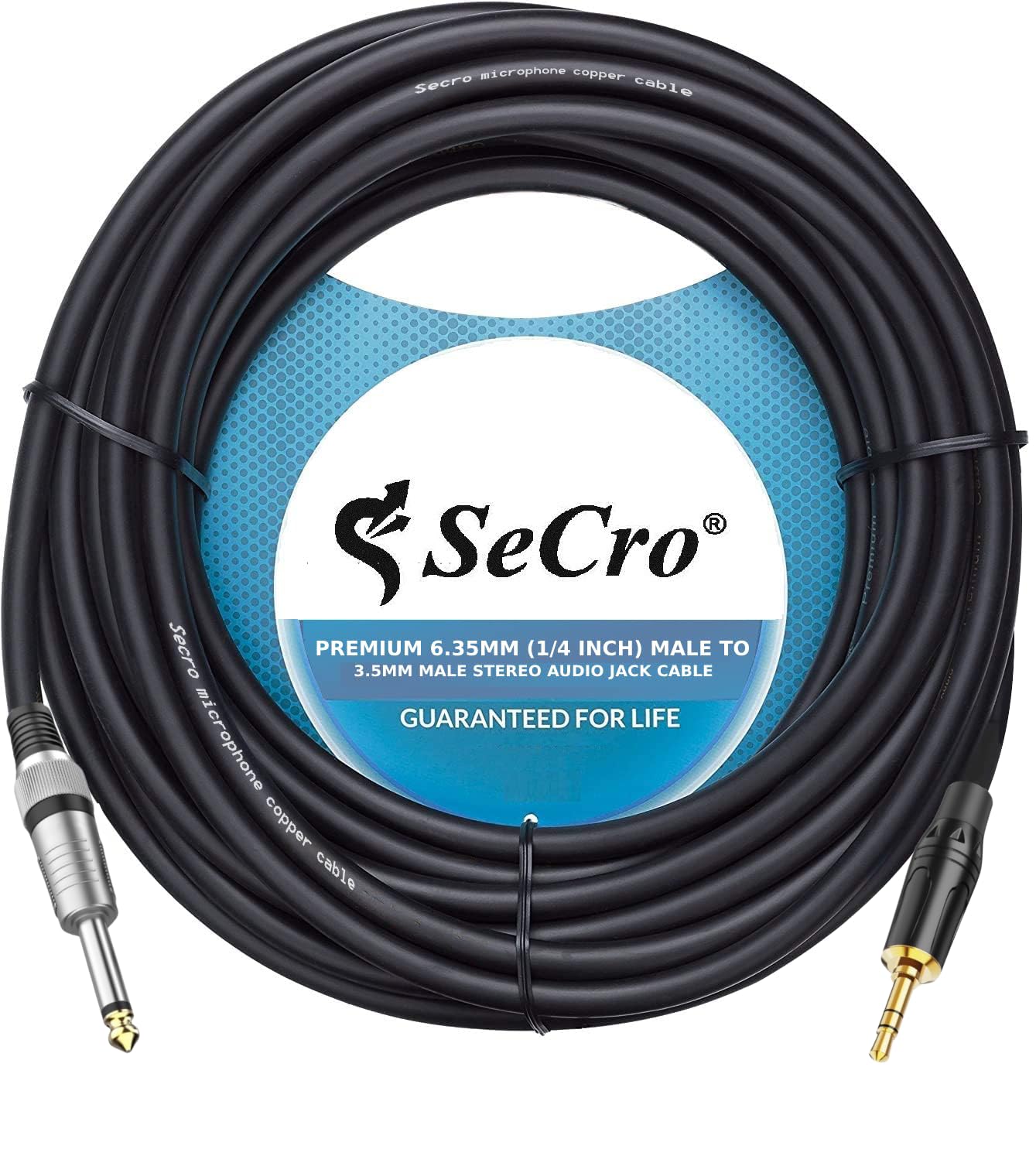SeCro 6.35mm (1/4 inch) Male Mono Plug to 3.5mm Male Audio Jack Cable (49.2FT [15 Meters])-image-47
