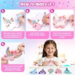 Arts and Crafts Kits for Kids - Mess-Free DIY Shake Keychain Making Glitter Craft Kit, Unicorn & Princess Toys, Travel Activity Birthday Gifts for Girls Age 4 5 6 7 8 9 10 Years Old