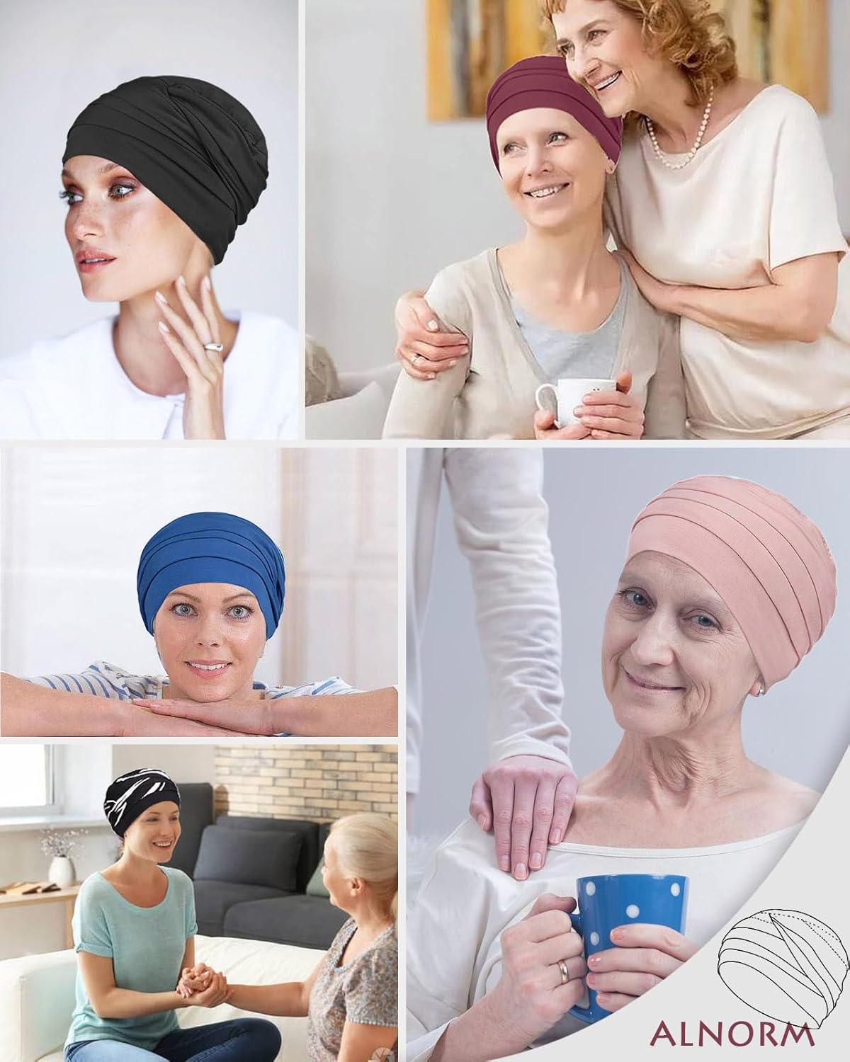 Chemo Headwear Head Wraps for Cancer Patients Made of Viscose – Warm, Super Comfy - Image 5