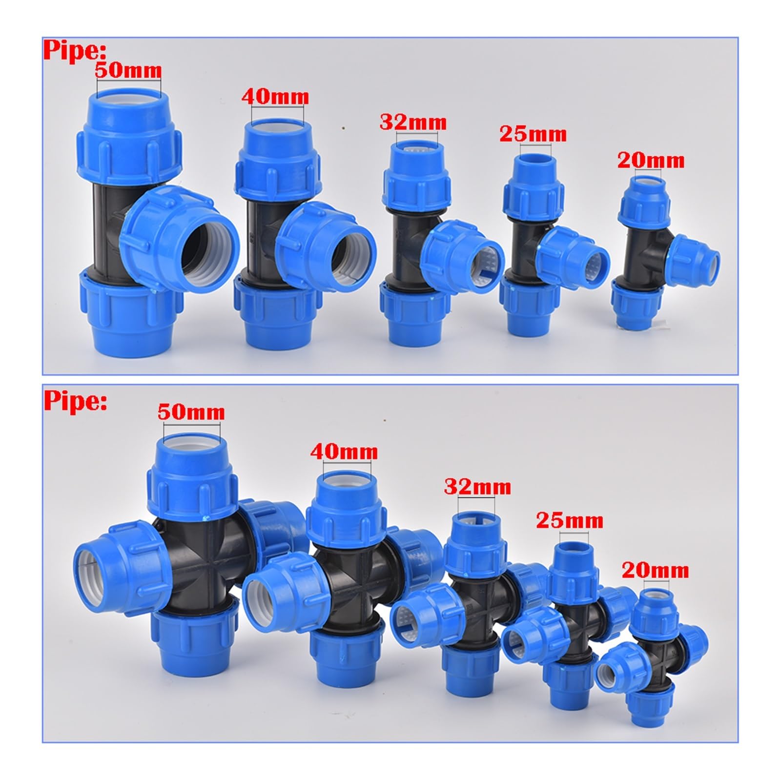 Kunststoff-Kupferkern-PVC-PE-Rohrverbinder