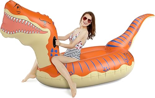 Jasonwell Flotador inflable de dinosaurio para niños y niñas y adultos de 124 pulgadas, flotador gigante T-Rex de verano, playa, piscina, inflable,