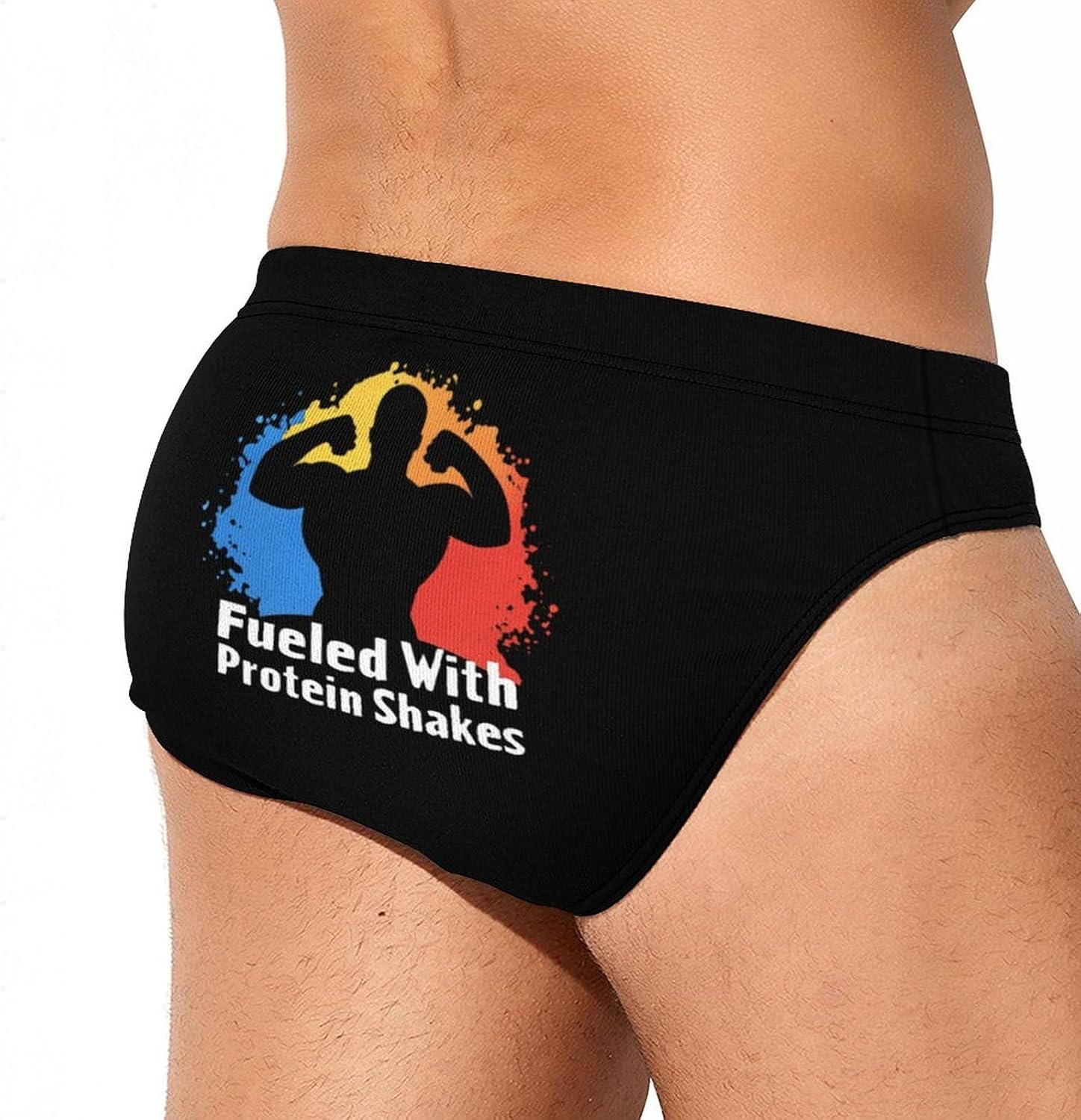 Fueled with Protein Shakes Mens Swim Briefs Print Bikini Swimwear Sport Swimsuit Surf Shorts Trunks