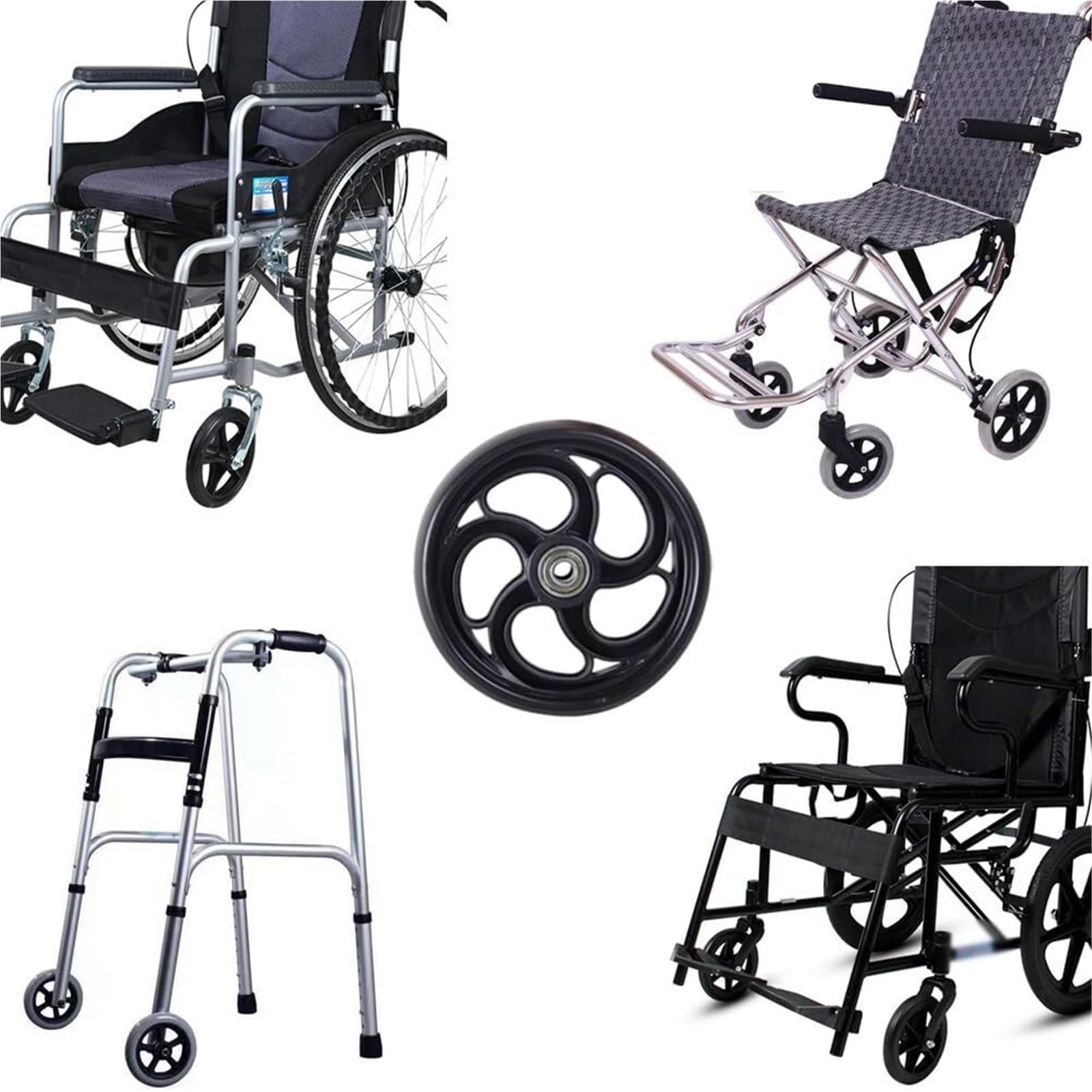 2 ruedas de repuesto for silla de ruedas sólidas de 5/6/8 pulgadas, ruedas delanteras for silla de ruedas, andador con ruedas antideslizante, accesorios universales for ruedas de repuesto for silla de