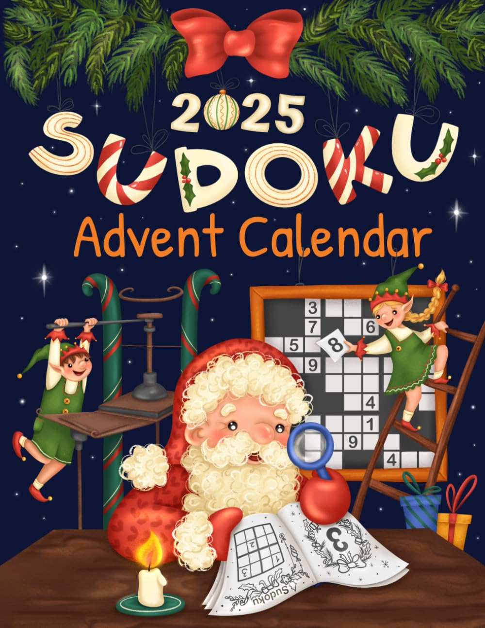 Sudoku Advent Calendar 2025: Festive Sudoku Book for Adults with 6 Daily Sudokus to Countdown to Christmas