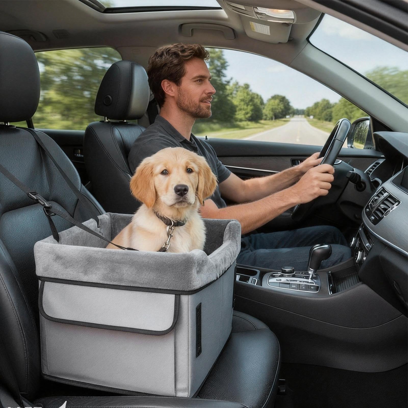 Asiento De Coche Canino Cama De Peluche Portátil Y Lavable | Asiento De Coche Para Mascotas Con Bolsillos De Almacenamiento Para Menos De 11 Kg Viaje En Vehículo Trasero Delantero