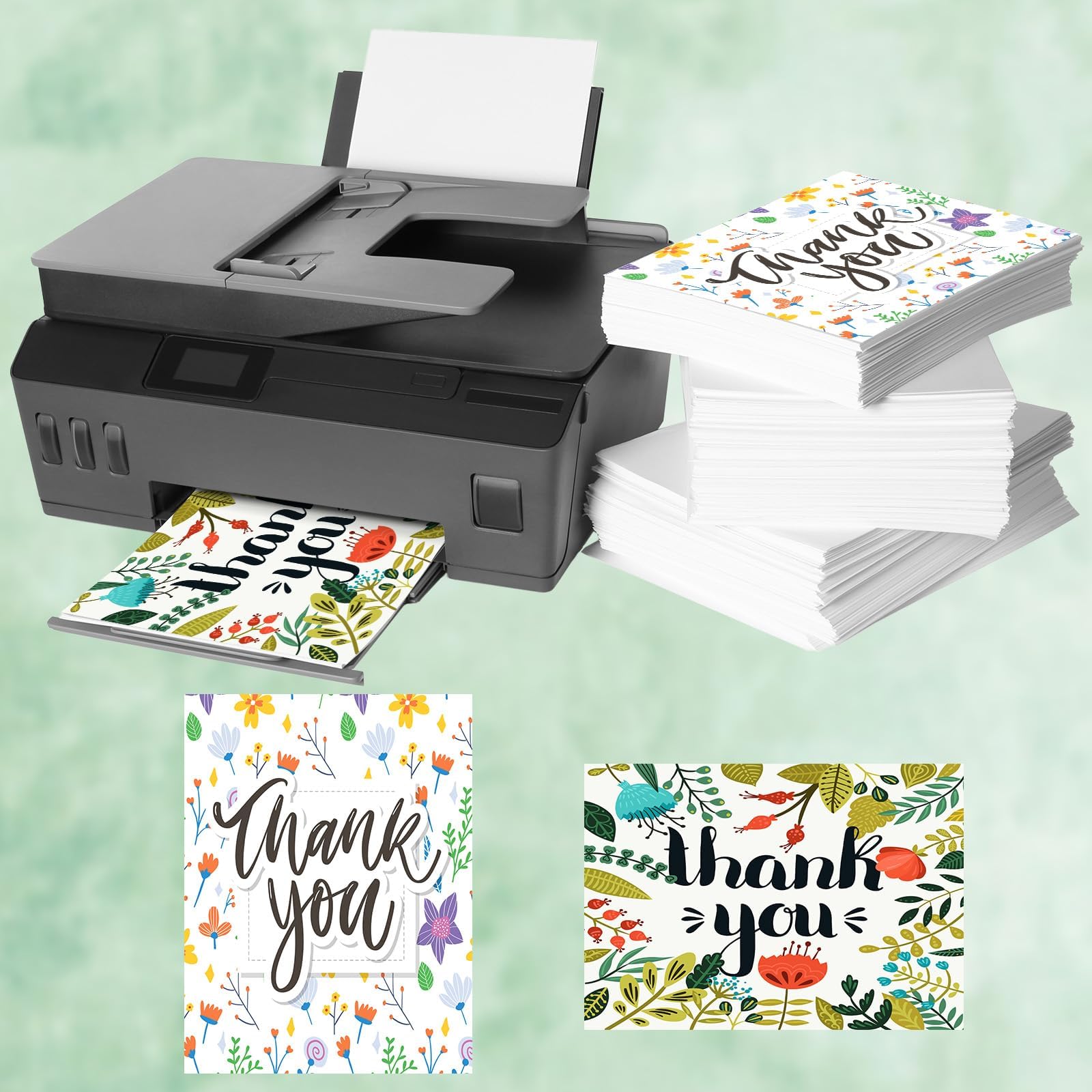 gisgfim Lot de 200 cartes et enveloppes vierges imprimables en papier cartonné et enveloppes A7 auto-adhésives non pliées en papier cartonné épais blanc avec enveloppes, kit d'invitations de mariage