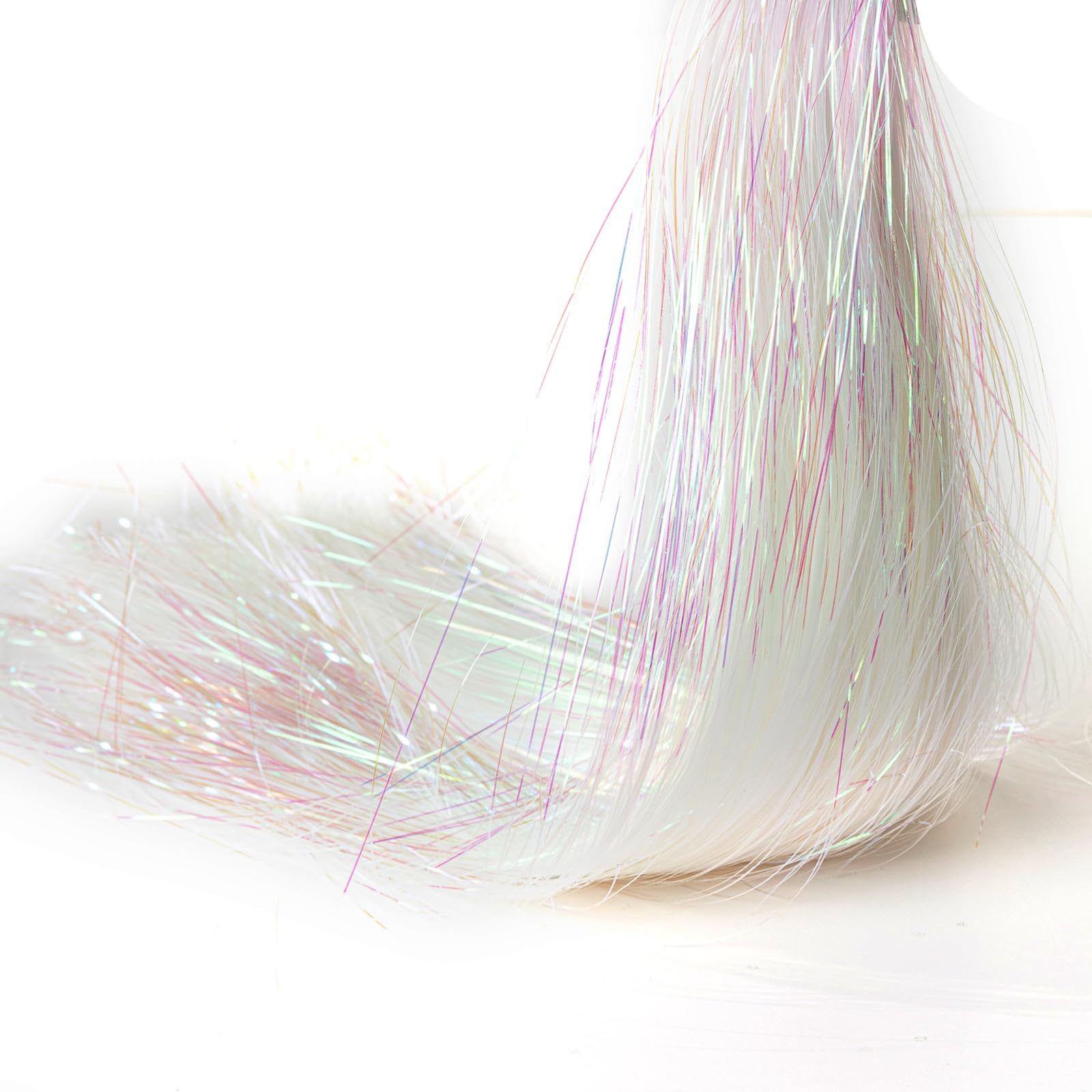 Gloreyan 10000 Strands Christmas Tinsel Icicles Iridescent Tinsel Foil Fringe Icicles Christmas Tree Tinsel Decoration for Christmas Birthday Wedding Party Hanging Decoration (White)